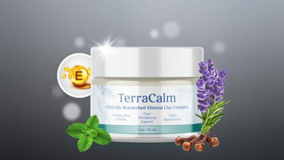 TerraCalm supplement bottle with natural ingredients